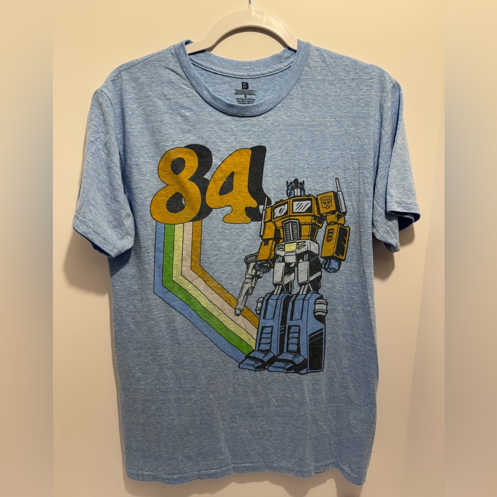 Retro Hasbro Transformers 84 T-Shirt Light Blue Men’s  Size Small 80's